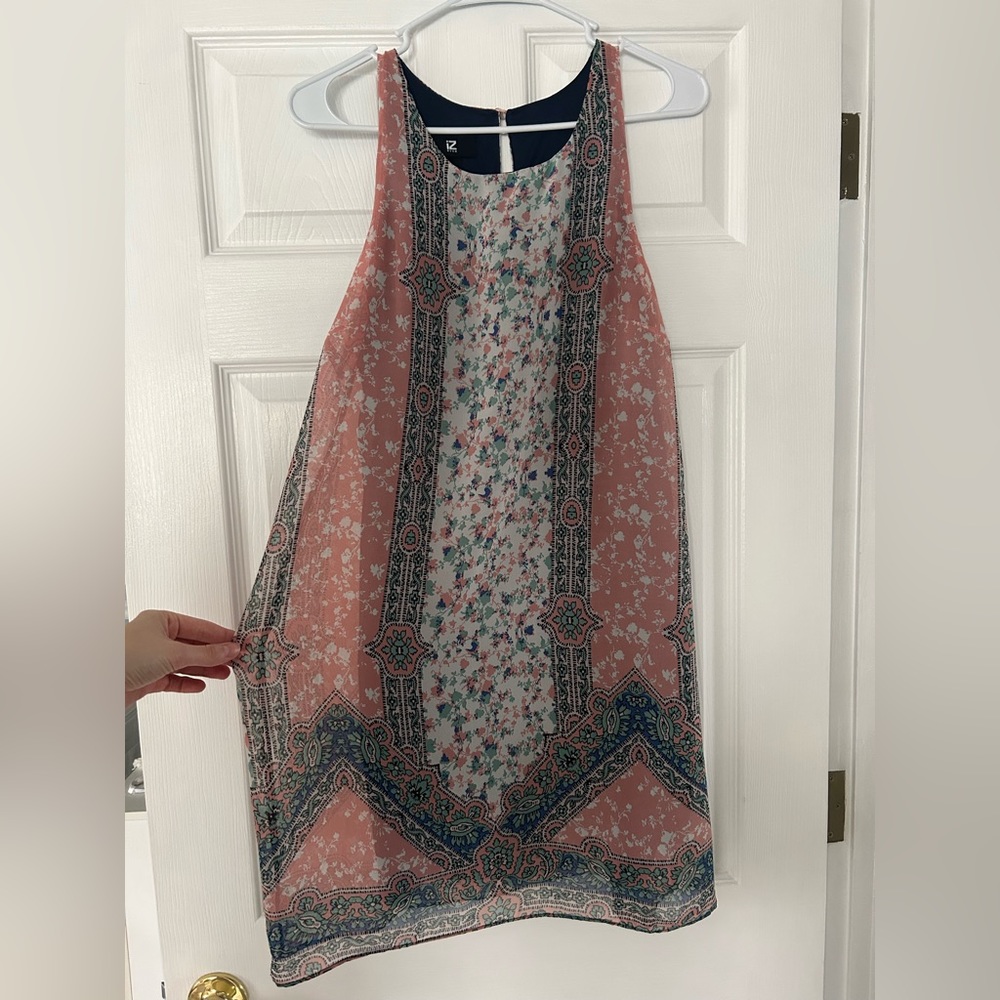 Iz Byer Sheer Floral Dress